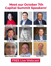 Meet the speakers for the Capital Summit on Oct. 7. Ten speakers will provide small business funding options in a hybrid in person and online webcast.